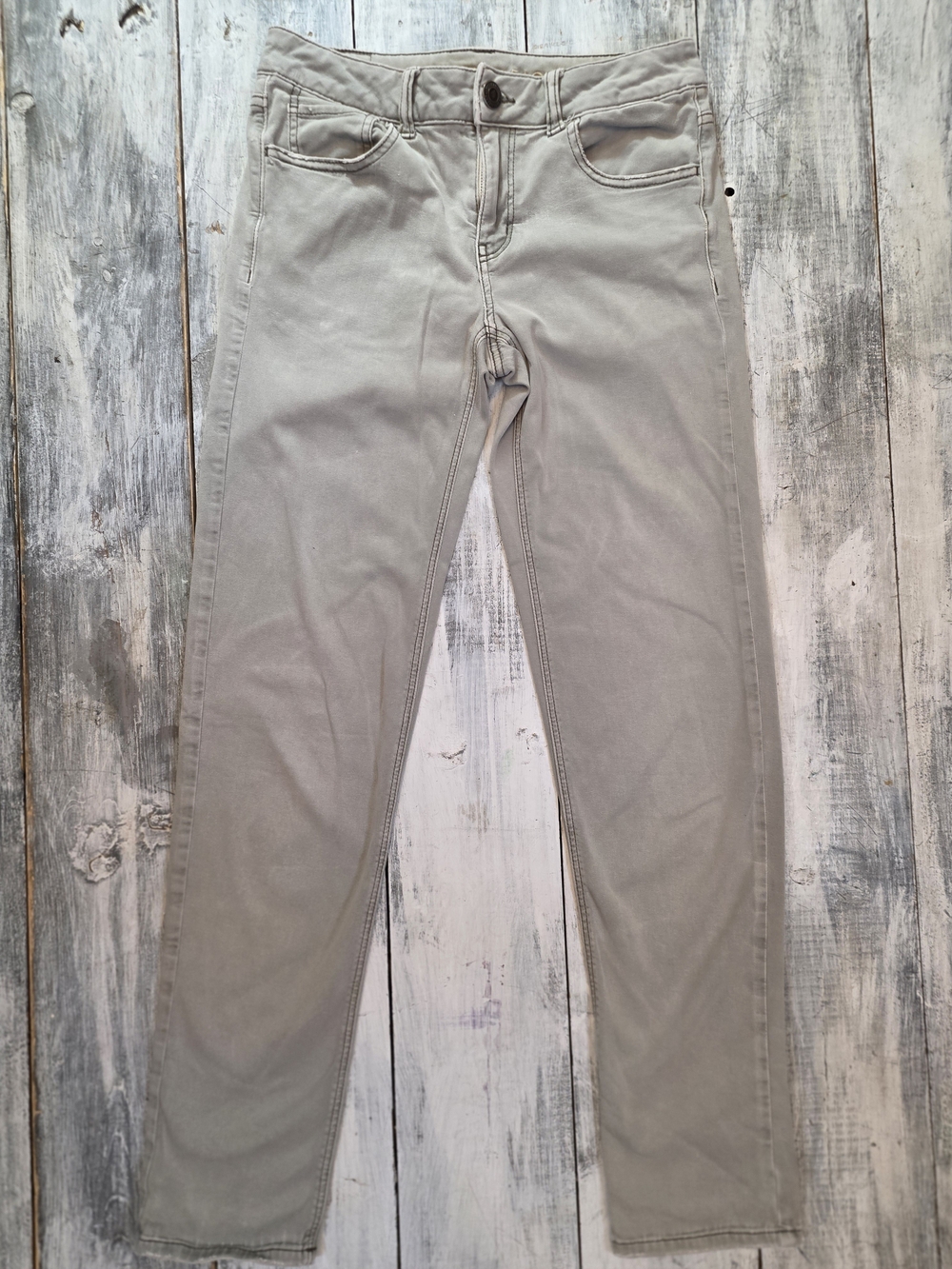 American Eagle Tomgirl Slim Skinny Light Gray Jeans sz 0 Long